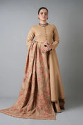 Embroidered Dhanak 3-Piece Suit with Embroidered Shawl - D-080