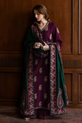 Embroidered Dhanak 3-Piece Suit with Embroidered Shawl - D-069