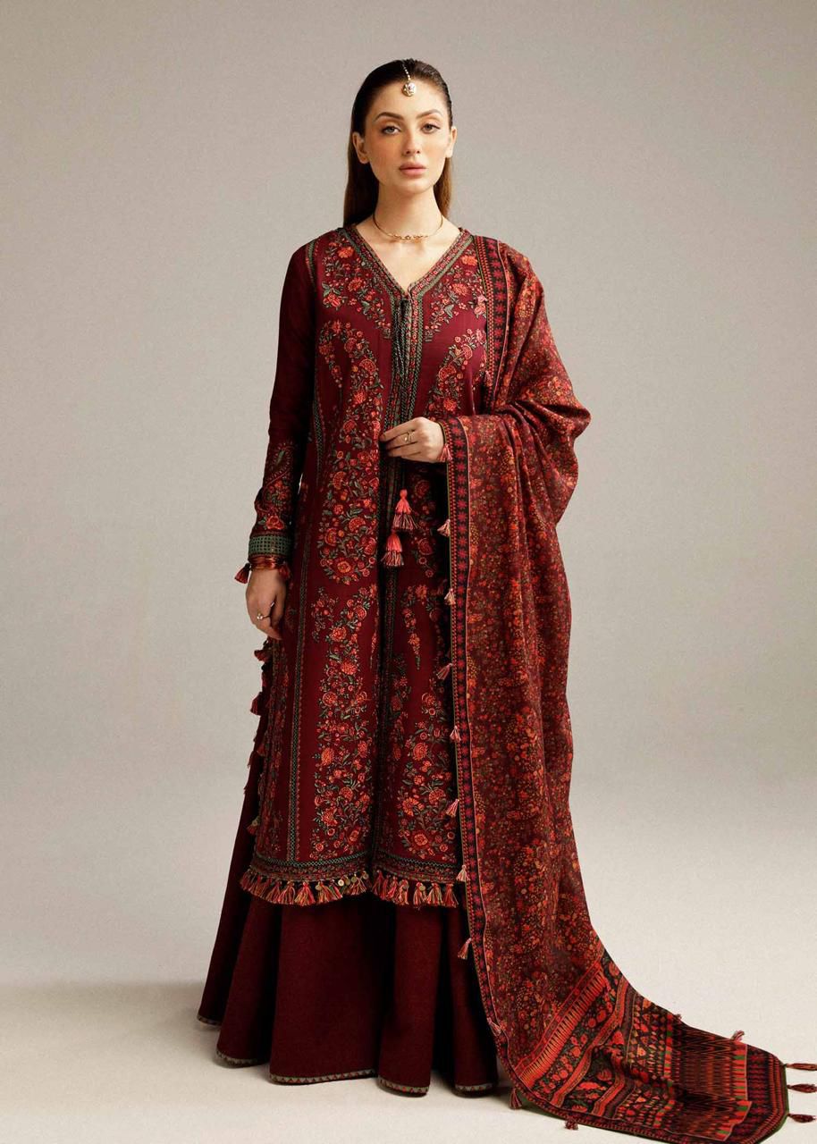 Embroidered Lawn 3-Piece with Diamond Dupatta – BL-053