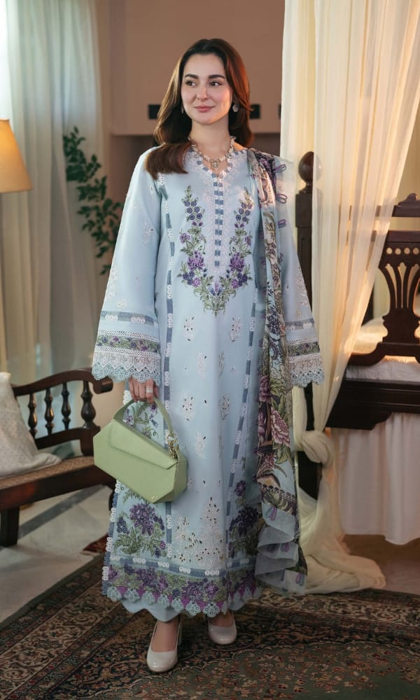 Embroidered Lawn 3-Piece with Diamond Dupatta – BL-087