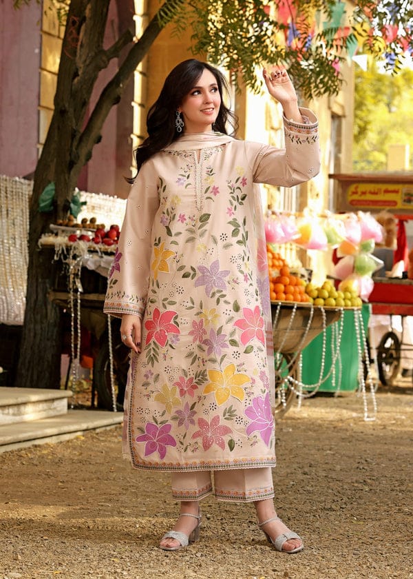Embroidered Lawn 3-Piece with Chiffon Dupatta – BL-101