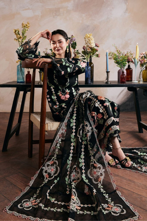 Embroidered Dhanak 3-Piece Suit with Embroidered Shawl - D-068